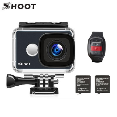 

SHOOT XTGP436 4K WiFi Action Camera 24G Remote 1080P 14MP Sports Camera 170 Degree Wide View Angle 2 Inch LCD Screen 2pcs 1000mAh