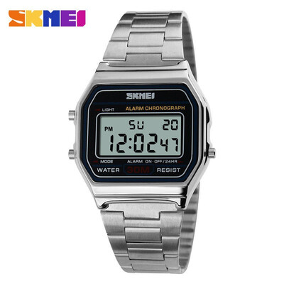 

Casual SKMEI Men Women Stainless Steel LED Digital Sport Quartz Wrist Watch