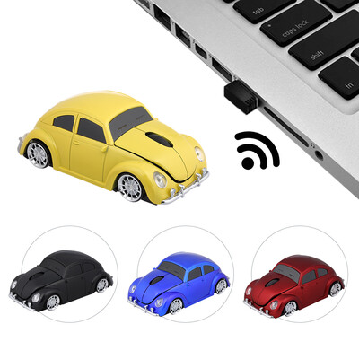 

24G Wireless Car Mouse USB Computer Mice Car Shape 1000 DPI with LED Light Receiver for PC Laptop Blue