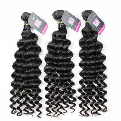 

Superior Grade mix 3 or 4 bundles European deep wave Virgin Human Hair Extensions