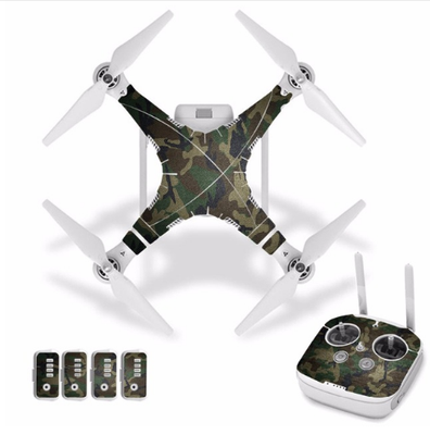 

J30010 Camouflage Waterproof PVC Decal Skin Sticker For DJI Phantom 3 Drone body protection filmremote Controller cover