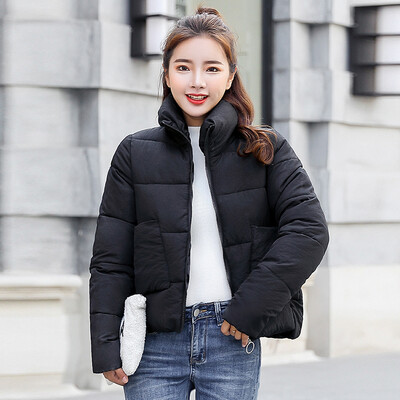 

JOY OF JOY 2018 winter new cotton clothes women thick casual casual small cotton jacket bread jacket JWMF188553 black L