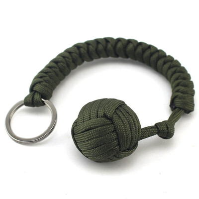 

Outdoor self-defense seven-core umbrella rope - Mountaineering survival key chain link - hand-woven rope with round steel ball