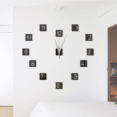 

Living Room Mute Diy Acrylic Digital Mirror Wall Clock