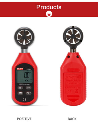 

UNI-T UT363 Mini Anemometer Wind Speed Temperature Tester LCD Display Air Flow Speed MAXAVG Measurement Wind Level 112
