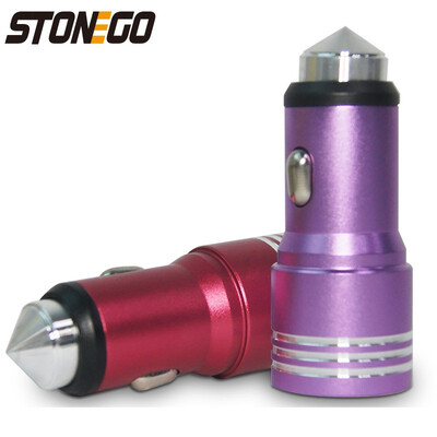 

STONEGO Car Charger Adapter 21A Dual USB Ports Quick Charge Adapter with Car Escape Emergency Circular Metal Safety Hammer