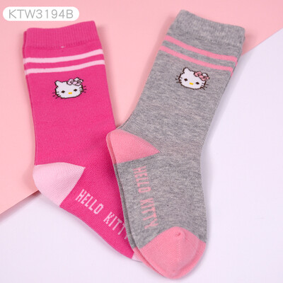

Hello Kitty HELLO KITTY Girls Socks Cotton Spring&Autumn Baby Long Socks Child Girl Socks Childrens Over Knee Socks KT3194 Gray Rose Red 2 Pairs 18-20cm