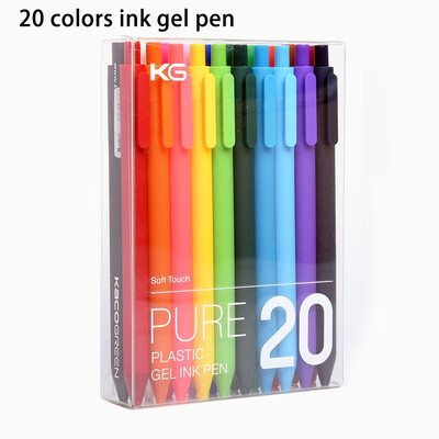 

Kaco Pure Colored Gel Ink Pens Retractable Fine point 05mm 20pcspack for Coloring Books