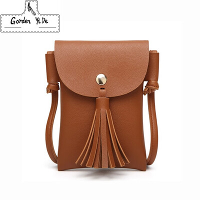 

Gorden Yi De 5 Colors Women Mobile Phone Bags Vintage Small Change Purse Female Woven Buckle Shoulder Bags Mini Messenger Bag