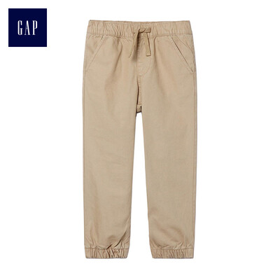 

GAP flagship store men&women thick padded simple&comfortable elastic waist beam pants 398733 Khaki 5YRS