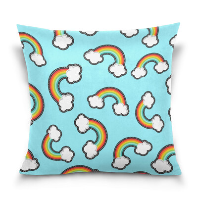

ALAZA 16 X 16 inch Pillow Case Decorative Cushion Cover Rainbow Icon Pattern Pillowcase