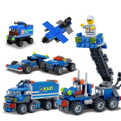 

Childrens kindergarten with small plastic particles in urban truck transport trucks