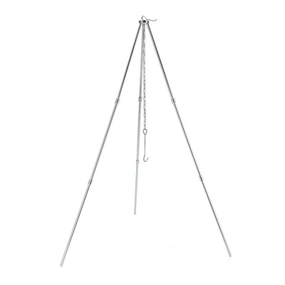 

Outdoor Camping Picnic Cooking Tripod Hanging Pot Durable Portable Campfire Picnic Pot Cast Iron Fire Grill Hanging Tripod