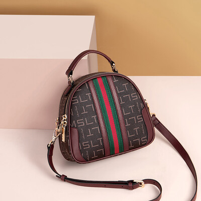 

MashaLanti womens bag fashion shoulder bag female Korean version of the trend Messenger bag casual wild hand bag C297B with red wine