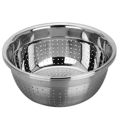 

American kitchen maxcook rice sieve bowl 304 stainless steel thickening increase drain basin Taomi wash dishes wash fruit bowl 30cm MCWA860