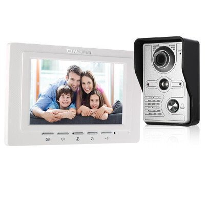 

OWSOO 7 Inch Wired Video Doorbell Indoor Monitor with IR-CUT Rainproof Outdoor Camera Visual Intercom Two-way Audio Remote Unlock