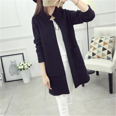 

Sweater women 2018 autumn&winter long knitted cardigan Korean hot style stand-up collar womens coat