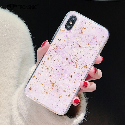 

Tronsnic Glitter Phone Case for iPhone X  Colorful Gold Foil Cases Pink Blue Green Purple Covers Luxury Hot