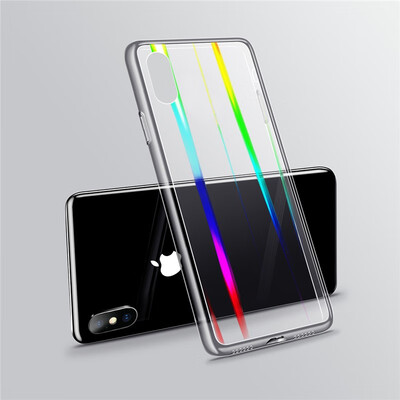

Goowizz Phone Case For Iphone XXsXs MaxXR Tempered glass Dazzle Clear TPU Cover Protective Shell
