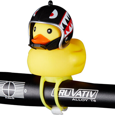 

SolarStorm Broken Little Yellow Duck Bicycle Bell Cartoon Little Yellow Duck Helmet Vibrating Decoration with Hard Hat Speaker Light Black Shark