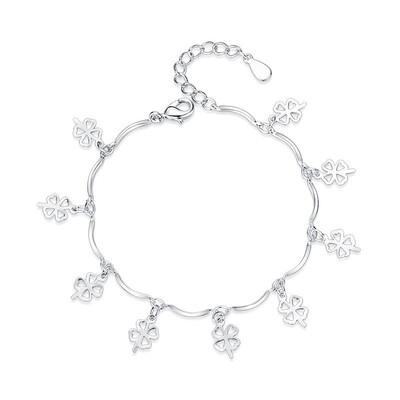 

Four Leaf Clover Charms Bracelets For Women Elegant Fashion Jewelry Female Ladies Accessories Gift WHE260