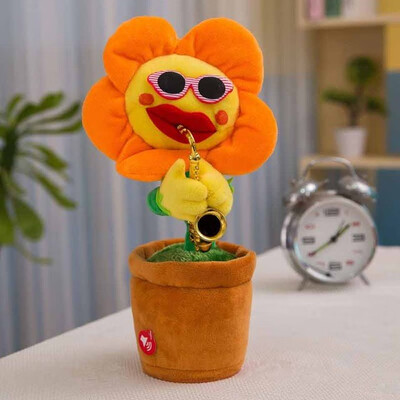 

Enchanting Sunflower Singing Dancing Electric plush toy 33cm lovely sound music bluetooth toy with 60 songs