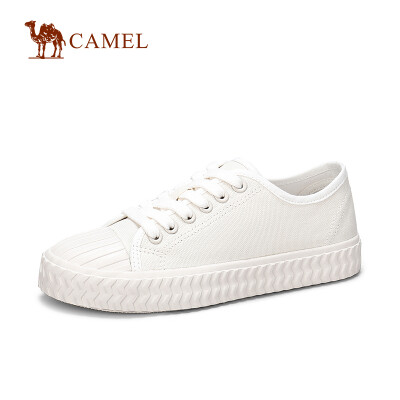 

Camel CAMEL ladies simple casual sewing line flat canvas shoes A91228604 white 36