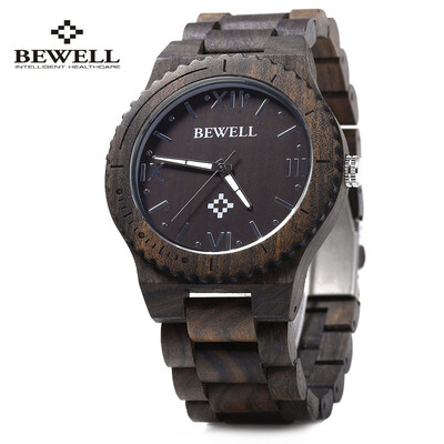 

BEWELL ZS - W065A Wood Men Quartz Watch Roman Numeral Scales Wristwatch