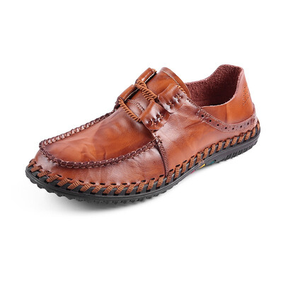 

Mocasines para hombres Zapatos casuales de cuero de moda Zapatos de conducción al aire libre respirables Hombres Marrón Negro Tall