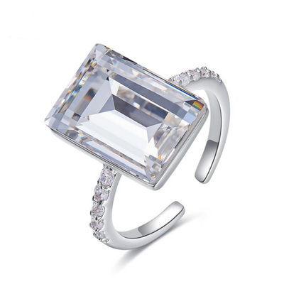 

925 Sterling Silver Square Sugar Block Ring for Wide Band Women Girls Swarovski Crystals Jewelry Sizer Adjuster for Loose Rings