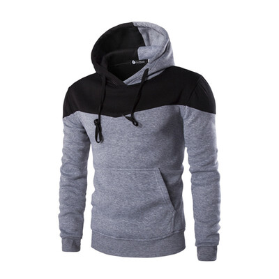 

AOWOFS foreign trade mens simple sweater hot mens fashion color matching hooded sweater DW04