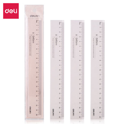 

Deli deli transparent 20cm student ruler examination drawing cartography wave side ruler 79752