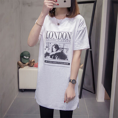 

JOY OF JOY Jingdong Womens 2019 Summer New Womens Long Loose Short Sleeve T-Shirt Womens Bamboo Cotton JWTD191468 White M
