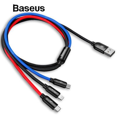 

Baseus 35A 3-in-1 USB Cable with Micro USBLightningType-C for charging&data transfer