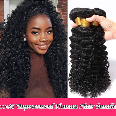 

Deep Wave 3 Bundles 100 Unprocessed Brazilian Human Hair bundles Brazilian Virgin Remy kinky Curly Hair Extensions Natural Color