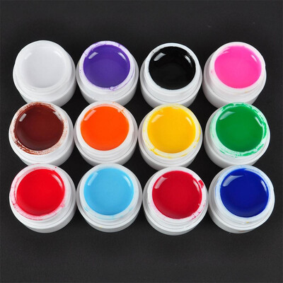 

12 Mixed Colors Nail Art Glitter Powder Dust Resin UV Gel Tips Decoration Set