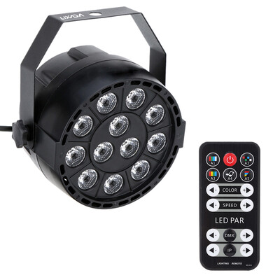

Lixada 15W 8 Channel AC 100-240V DMX-512 Strobe RGBW LED Stage PAR Light with Remote Controller for Party Disco Show