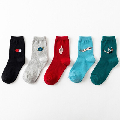

2018 College Womens White Korean Short Kawaii Warm Winter Cotton Sox Cute Sweet Ladies Casual Socks 5pairs lot Women Socks Fema