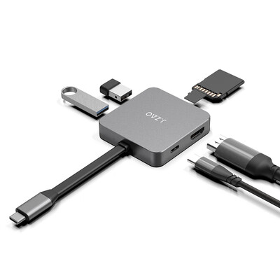 

JZAO-madeType-C Portable Docking Station 6 in 1 USB-C to HDMIPD Charging Converter Data Cable Huawei P20Mate20 Apple MacBook