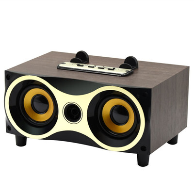 

Retro wooden bluetooth call speaker portable wireless audio TF card MP3 player FM radio music play charging battery subwoofer