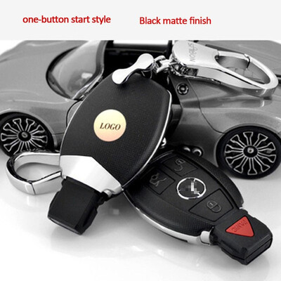 

Car Accessories Top Layer Leather Car Key Case For Benz Car Key Cover Shell Car Keychain