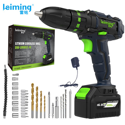 

Lei Ming leiming 16V lithium battery hand drill rechargeable pistol drill home multi-function electric screwdriver lithium battery impact drill power tool set hardware tools