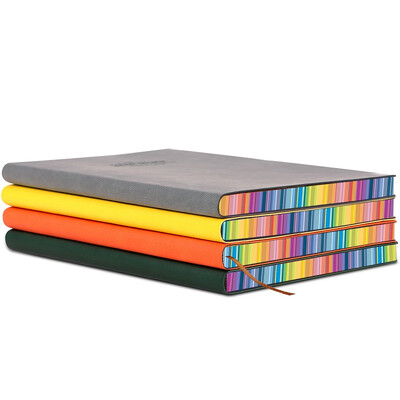

Deli deli 25K112 rainbow edge leather soft copy notebook diary notebook yellow 3183