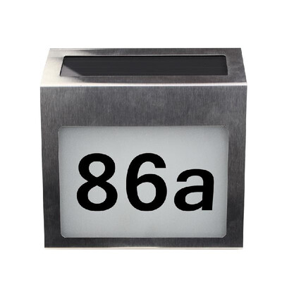 

Solar Lighted Address Signs House Number For House Street Mailbox Outdoor Metal LED Plaque With Light Sensor DIY Letter & Numbers
