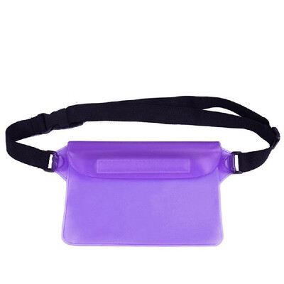 

Waterproof Outdoor Swimming Drifting Pouch Dry Bag PVC Waist Phone Cover Storage Protective Bag Purple