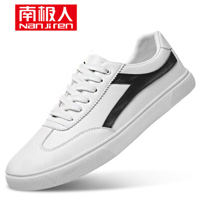 

Anji people Nanjiren casual mens shoes mens comfortable belt trend breathable Korean fashion mens British casual wild male 0042 white black 44 yards