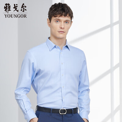 

Youngor shirt mens 2019 spring youth mens casual dress shirt YLDP12134IJA blue 38