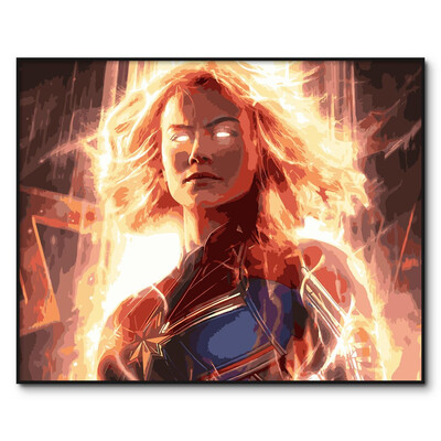 

DIY Painting By Numbers on Canvas Home Decor Captain Marvel Painting