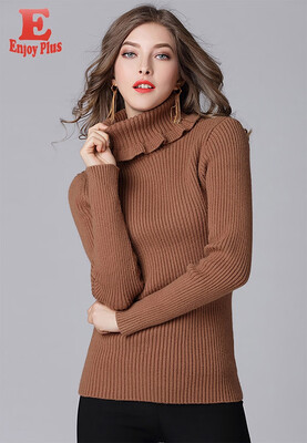 

XXL 3XL 4XL plus size elegant new autumn winter 2018 women sweater pullover turtleneck long sleeve big size marrow slim lady