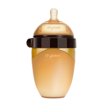 

Shixi baby silicone broken milk bottle 7-10 months simulation newborn baby pacifier wide diameter soft anti-fall bottle 240ml TB23 send handle with straw